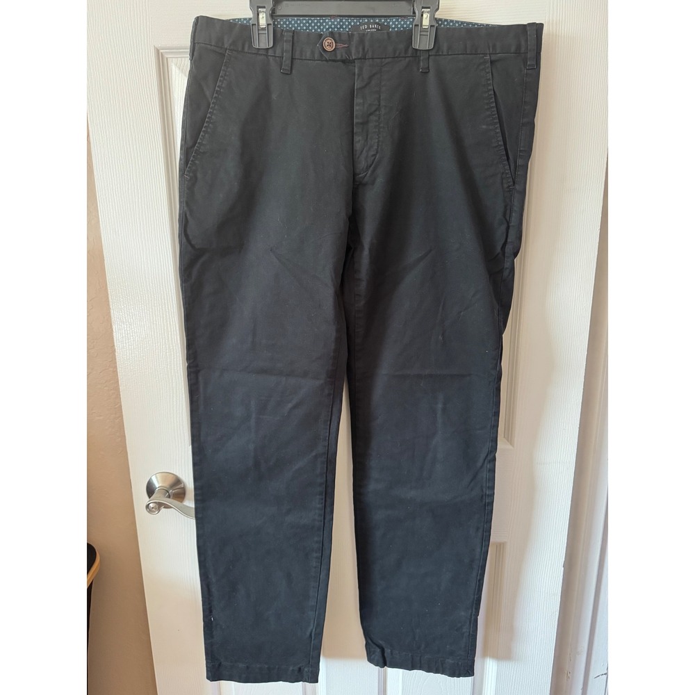 Ted Baker London Mens Black Chino‎ Trousers Cotton Stretch Pants Size36R